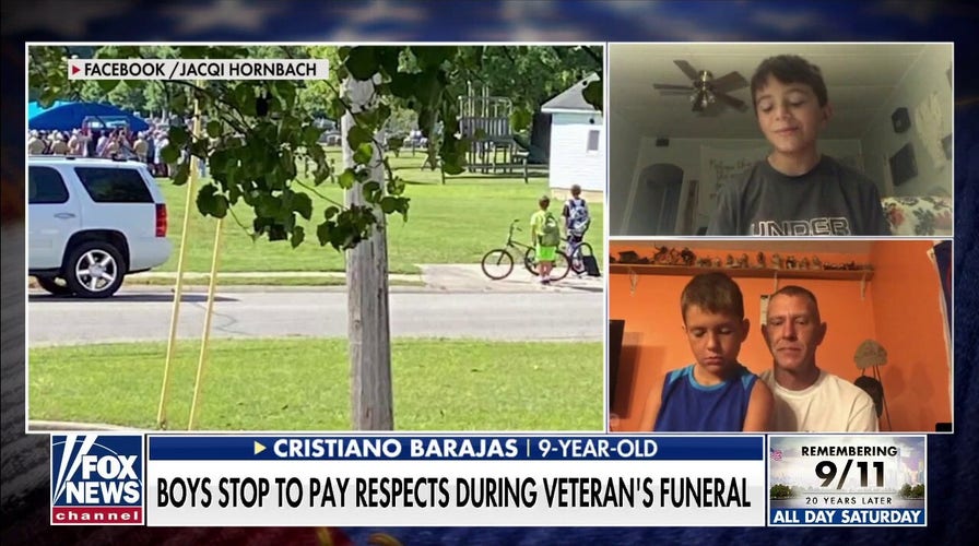 Young boys in Indiana stop to pay respects to military funeral in viral video