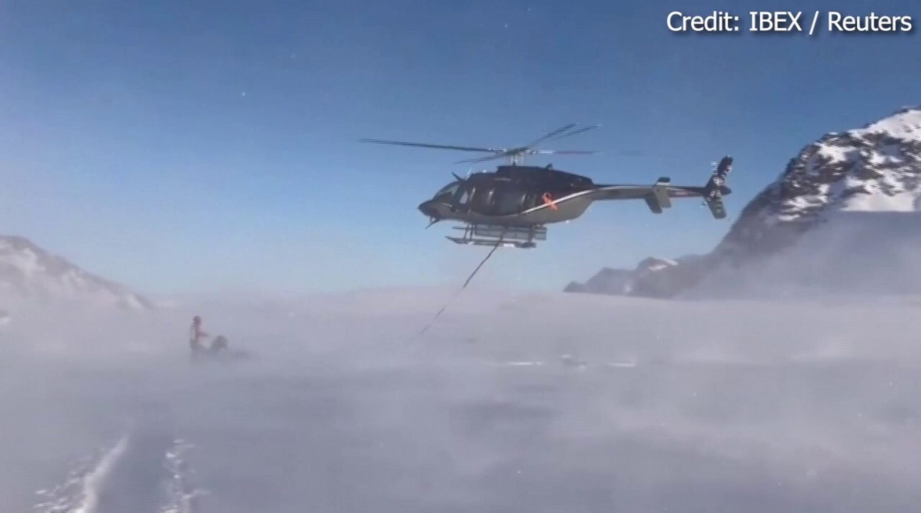 Mountain Rescue Mission: Helicopter Rescues Plane from Snowy Andean Peak