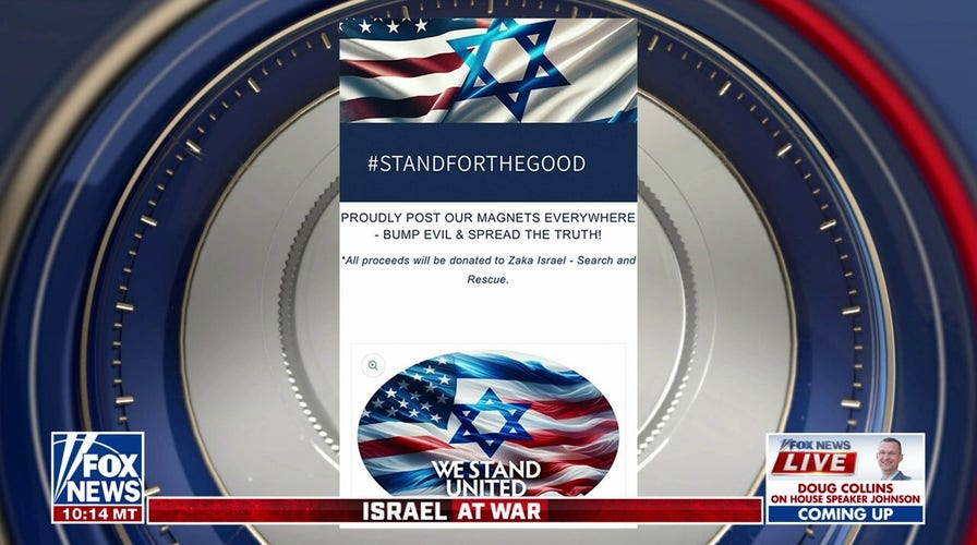 Posters, ribbons and magnets can show support for Israel