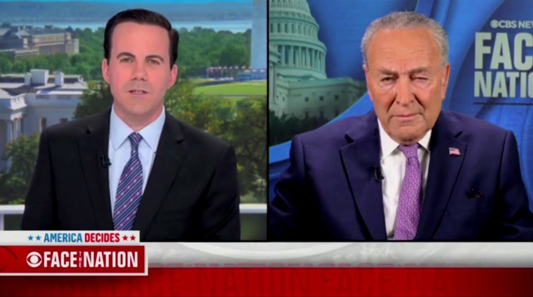 Schumer Dodges Questions on Alleged Advice to Biden to Drop Out