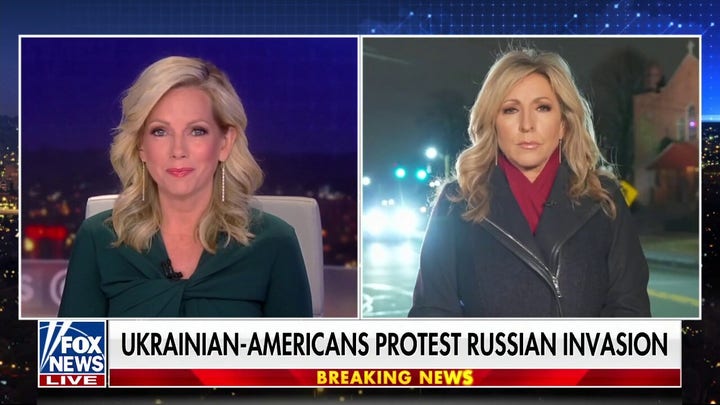 Laura Ingle reports on protests to support Ukraine