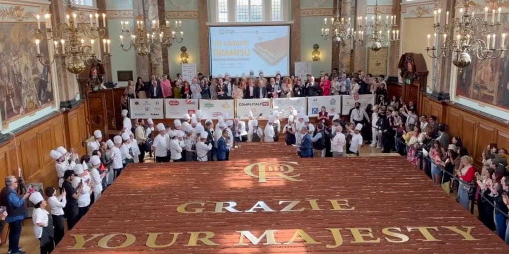 Chefs set record with longest tiramisu ever in massive dessert display