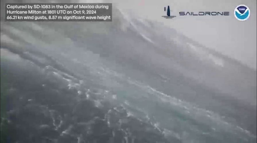 Massive 28-foot wave captured inside Hurricane Milton