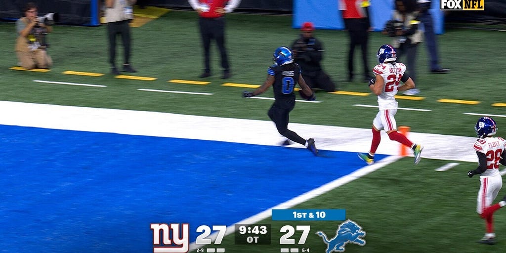 Jahmyr Gibbs rushes for ELECTRIC 69-YARD TD to SEAL Lions' 34-27 win over Giants