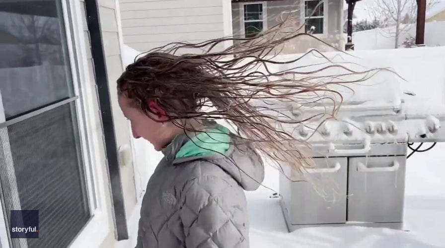 Hair-raising! Girl freezes her hair in 'fun experiment' in Colorado cold