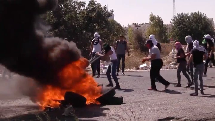 Fox News' Pete Hegseth caught in crossfire of Palestinian riot.