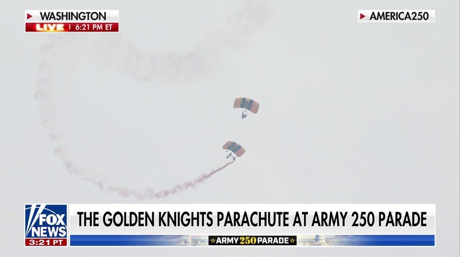 Golden Knights PARACHUTE into parade