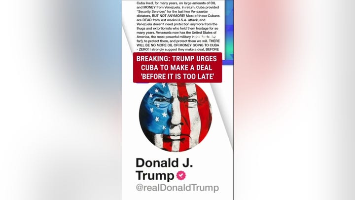 BREAKING: TRUMP URGES CUBA TO MAKE A DEAL 