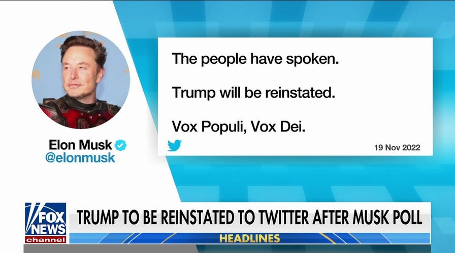 Elon Musk confirms Trump will be reinstated on Twitter