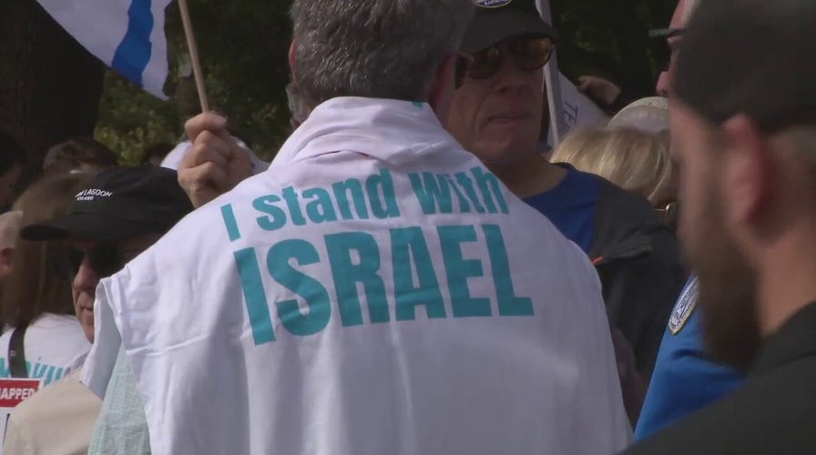 Demonstrators gather outside Texas State Capitol in support of Israel
