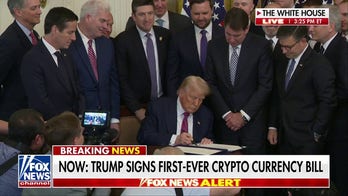 Trump swipes at Biden while signing crypto currency bill: 'This is not an autopen'