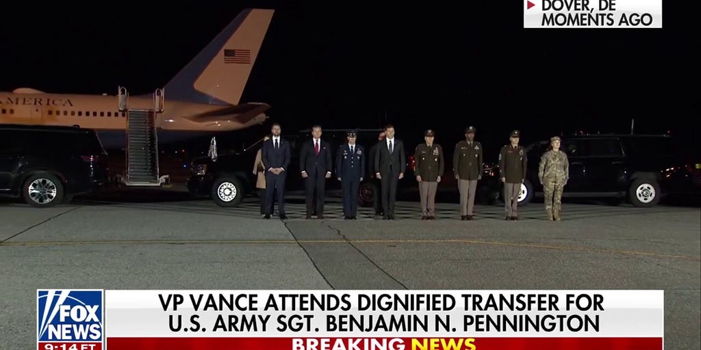 JD Vance attends dignified transfer of US Army Sgt Benjamin N. Pennington