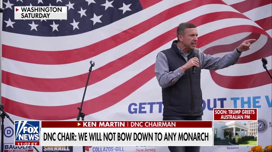 DNC chair erupts at ‘No Kings’ protest, slams Trump as ‘orange monster’