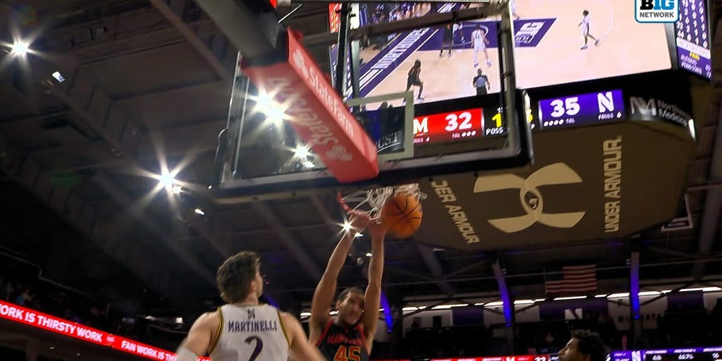 Collin Metcalf rocks the rim, cutting Maryland's deficit vs. Northwestern