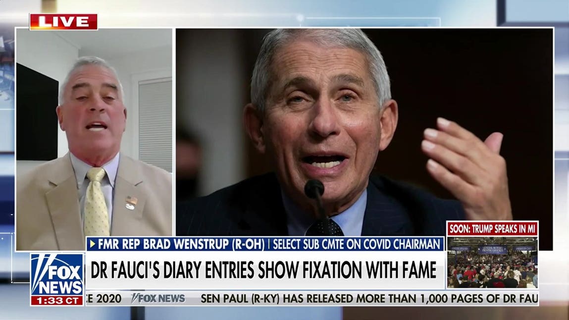 Dr. Fauci's diaries show he was 'enthralled' by the fame he was receiving, says former lawmaker