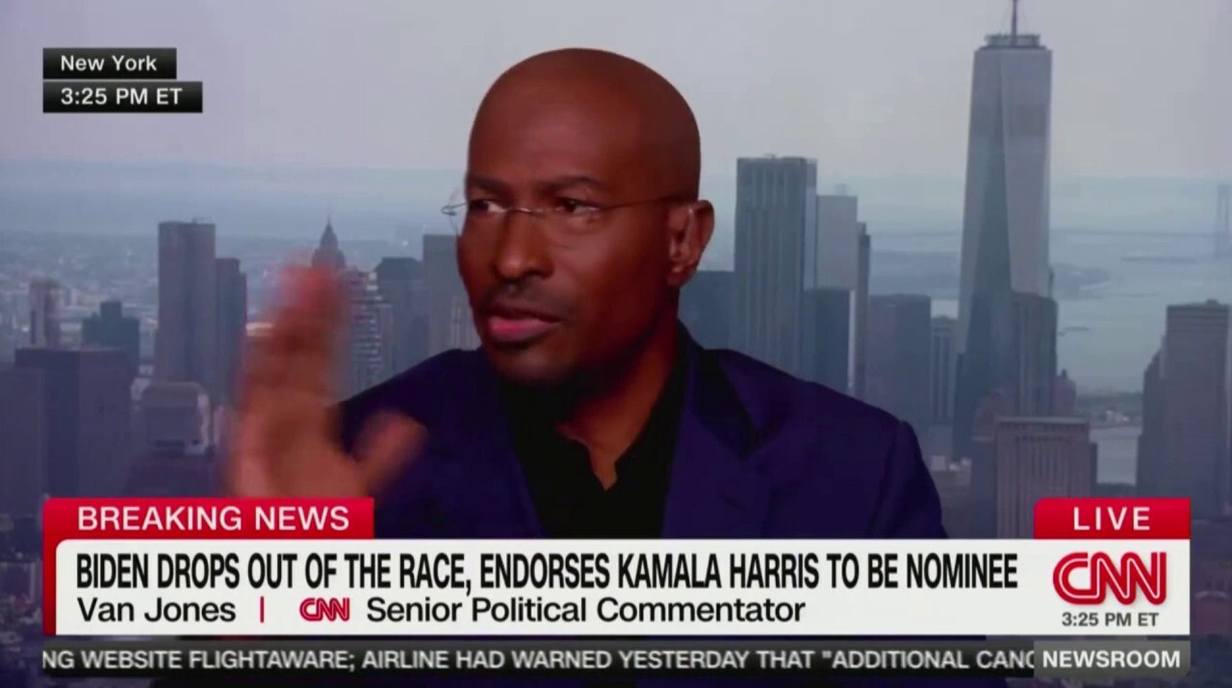 Van Jones Overwhelmed with Emotion as Biden Withdraws from Race