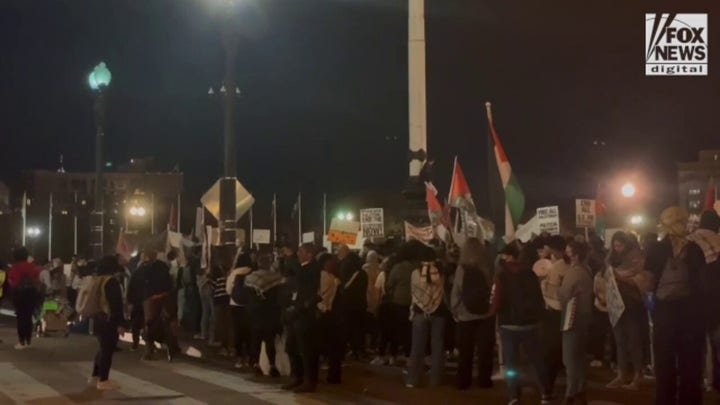Pro-Palestinian protesters shut down the main entrance to Union Station in Washington, D.C.