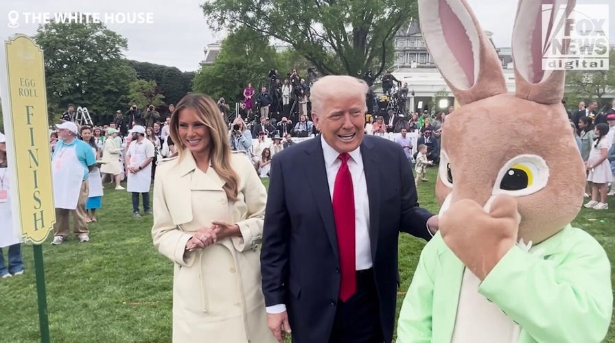 President Trump pokes fun during Easter Egg Roll: Bunny is 'not taking Trump out'