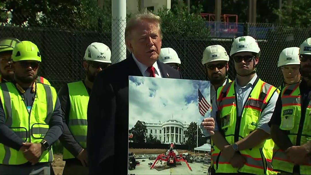 President Trump unveils White House upgrades, says construction is ahead of schedule