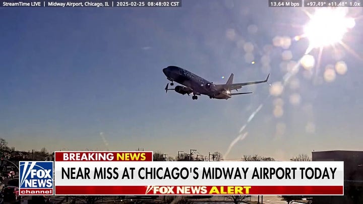 Southwest jet nearly collides with private plane on Chicago runway