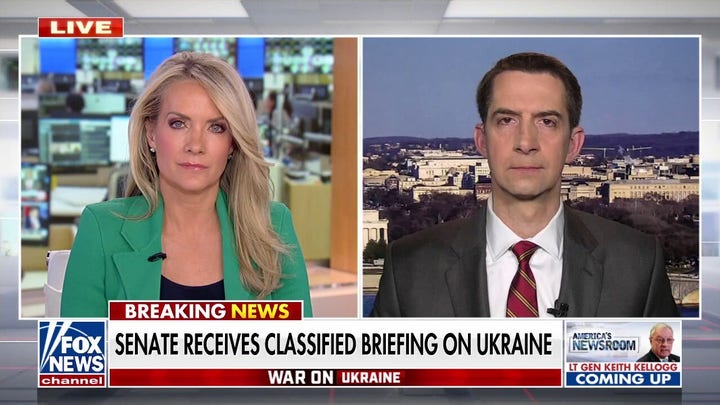 Sen. Tom Cotton says Ukraine briefing was 'deeply disappointing' as Putin's assault continues