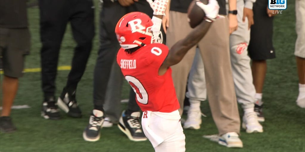 Athan Kaliakmanis finds DT Sheffield for a 54-yard TD, extending Rutgers' lead over Ohio