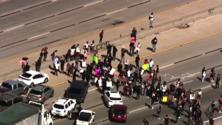 Black Lives Matter demonstrators lead George Floyd protests in Los Angeles