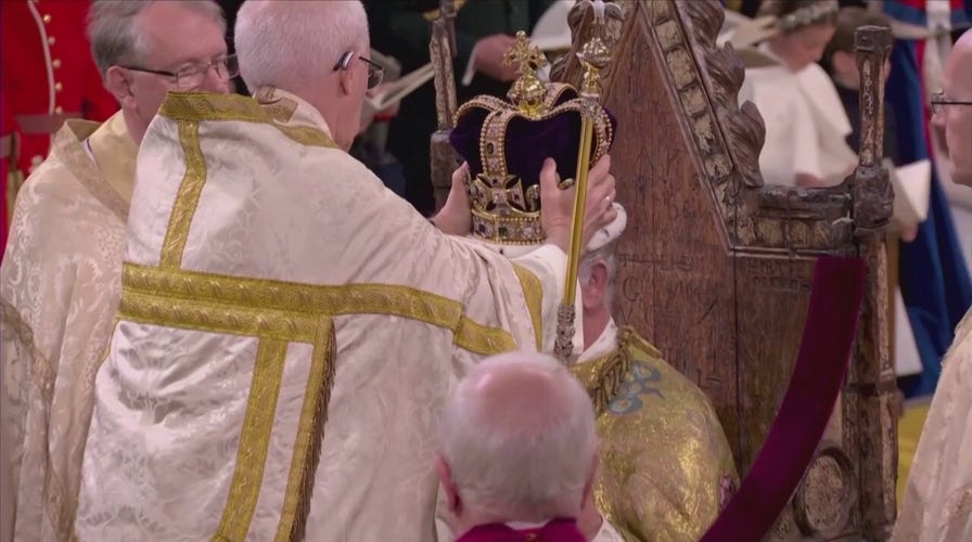 Moment King Charles III is crowned at historic coronation