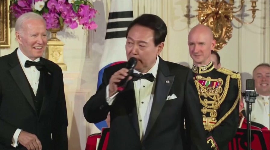 South Korea President Yoon Suk Yeol sings 'American Pie' during State Dinner