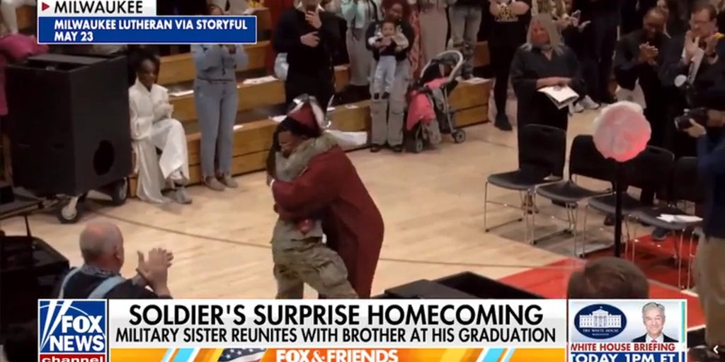 Military sister reunites with brother at his graduation after serving overseas