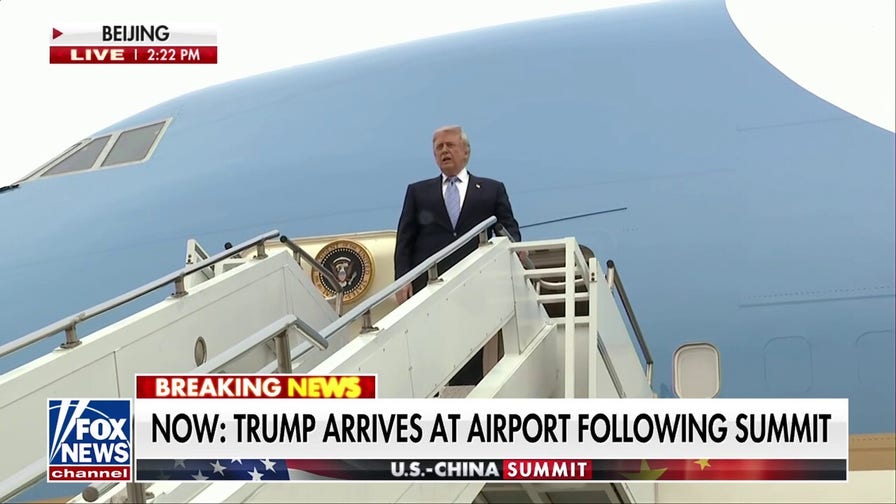 President Trump departs China after summit with Xi