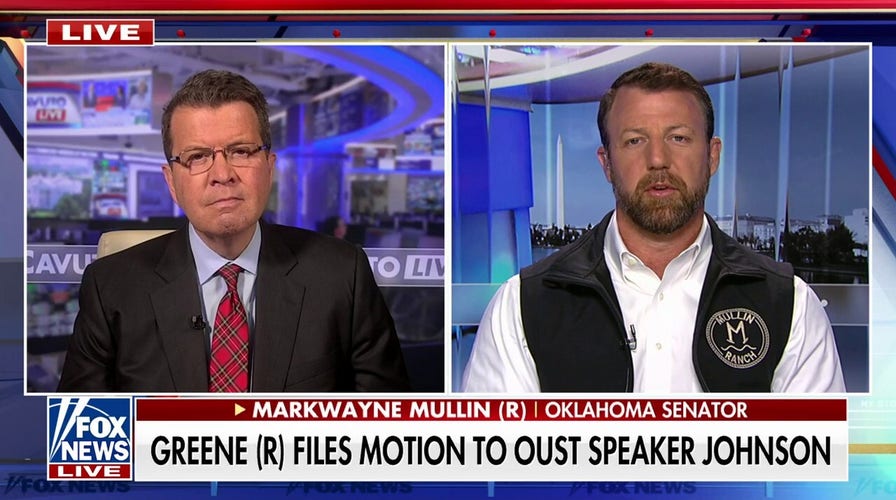 Greene’s motion to oust Speaker Johnson is a ‘publicity stunt’: Sen. Markwayne Mullin