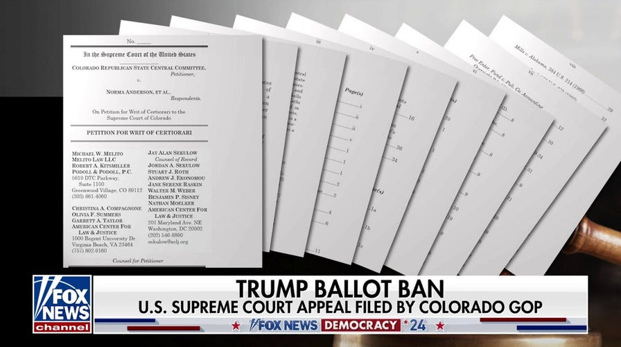  Colorado GOP files Supreme Court appeal over Trump ballot block