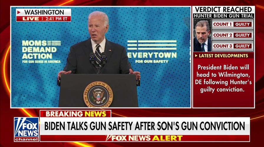 President Biden gives first remarks after son Hunter's conviction on gun charges