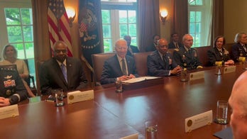 President Biden smiles after Fox News’ Peter Doocy asks about debating RFK Jr