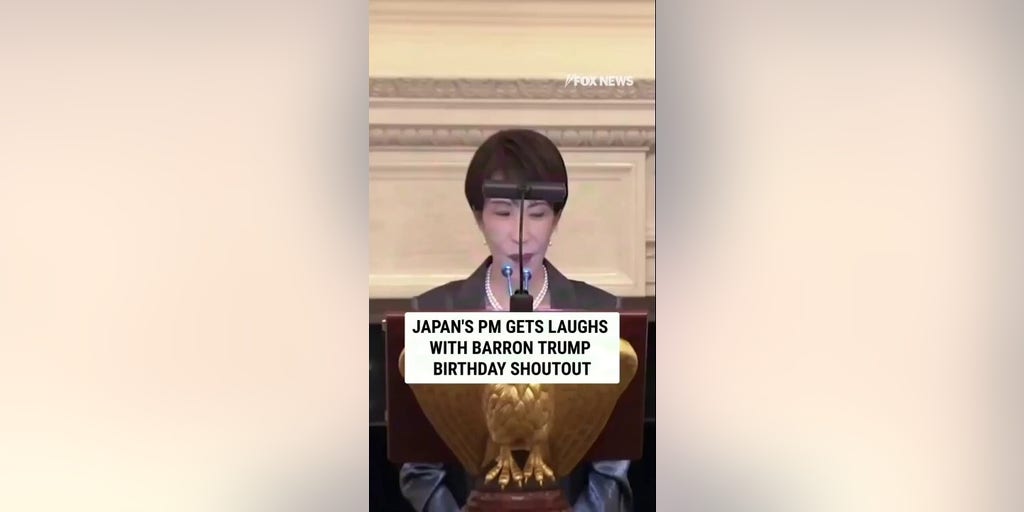 Japan's PM gets laughs with Barron Trump birthday shoutout