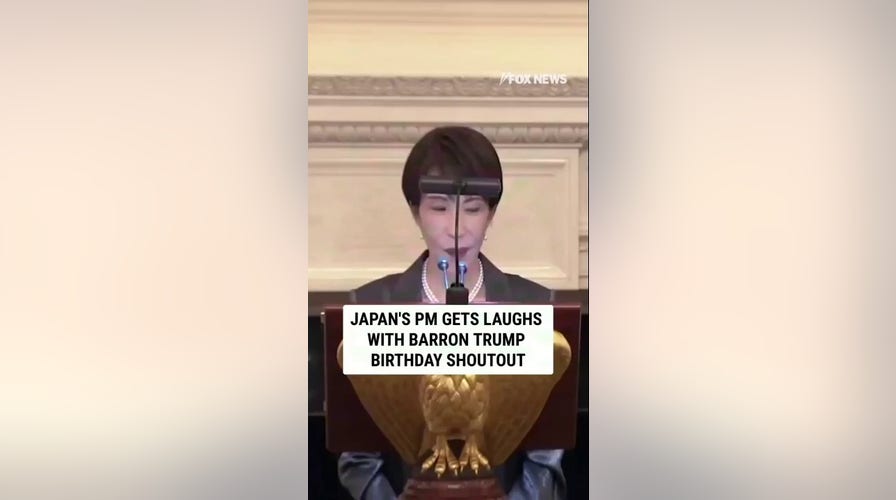 Japan's PM gets laughs with Barron Trump birthday shoutout