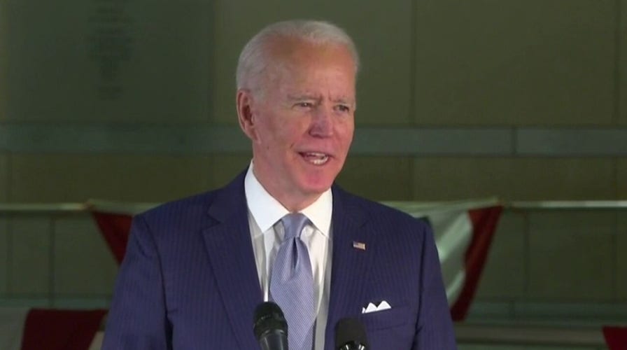 Joe Biden addresses supporters after primary wins in Mississippi, Missouri and Michigan