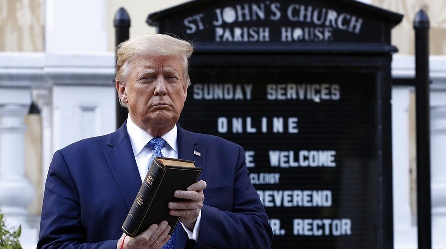 Debate over message sent by Trump's visit to burned DC church