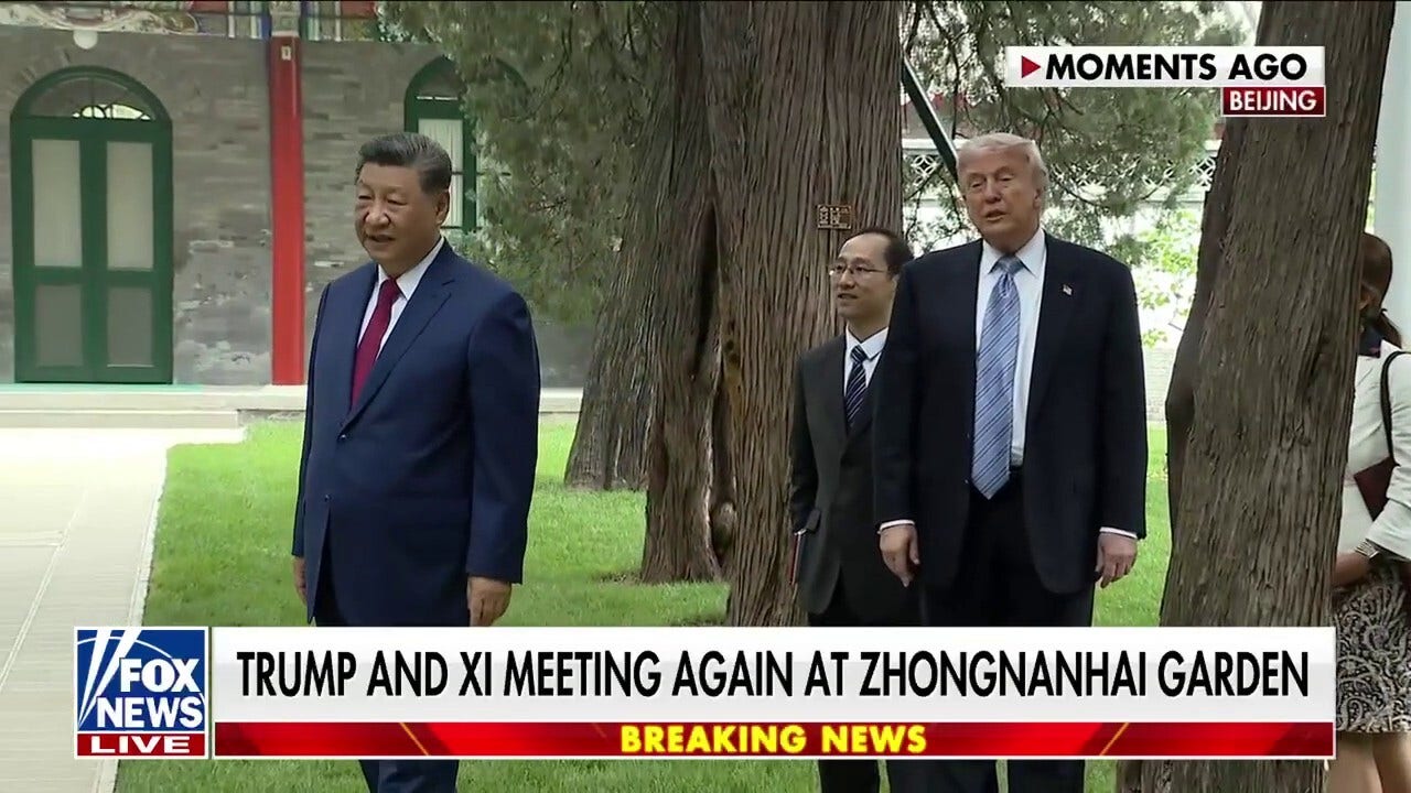 President Donald Trump and Chinese President Xi meet in Zhongnanhai Garden