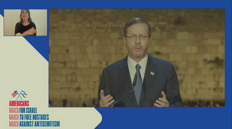 Israeli President Isaac Herzog addresses 'March for Israel' rally in DC
