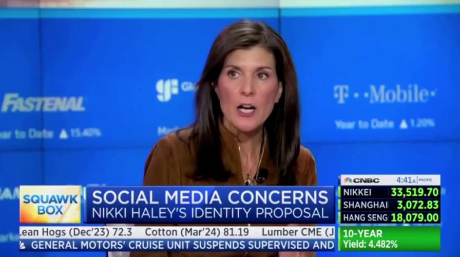 Nikki Haley asked to explain social media verification comments during CNBC interview