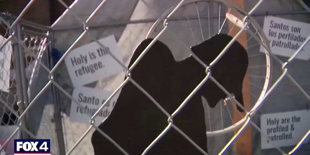 Church Nativity depicts Holy Family as migrants held inside a metal cage