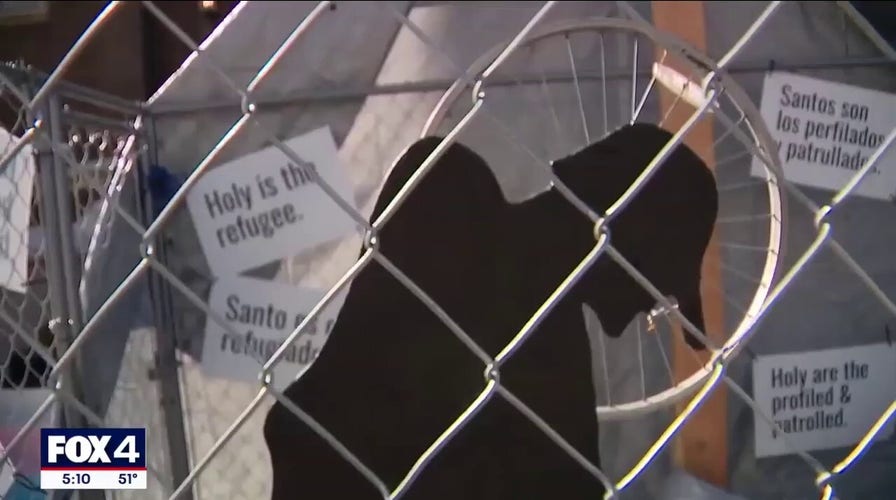 Church Nativity depicts Holy Family as migrants held inside a metal cage