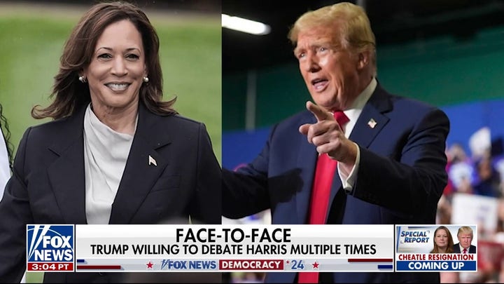 Trump 'absolutely' willing to debate Kamala Harris: 'It's important' 
