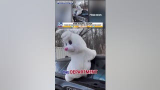 Easter Bunny reenacts VIRAL police car escape