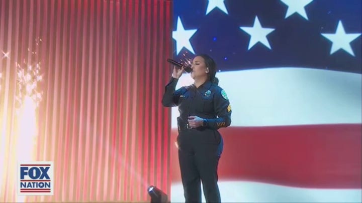 Sgt. Liz Bremer sings national anthem at Patriot Awards