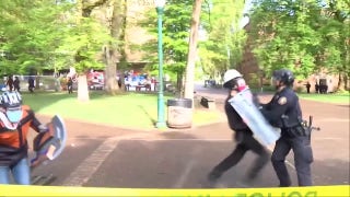 Portland State University anti-Israel protester charges at officer, gets knocked over - Fox News