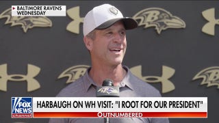 Ravens coach John Harbaugh pushes back against reporter's anti-Trump question