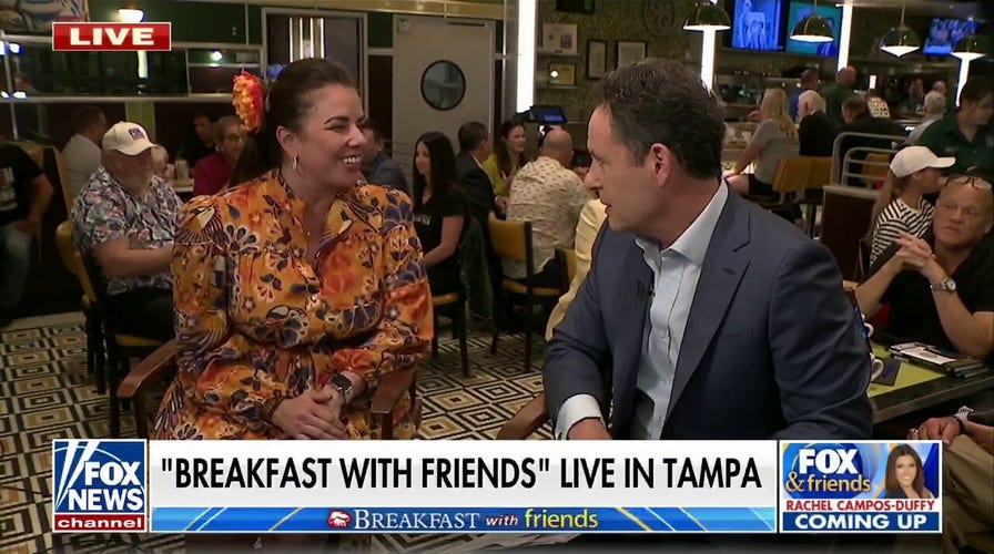Brian Kilmeade talks to diners at Goody Goody Burgers in Tampa 